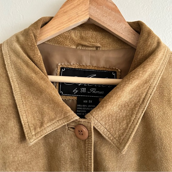 Atelier by B. Thomas Women's Size 3X Tan Suede Button Down Jacket - Picture 10 of 16
